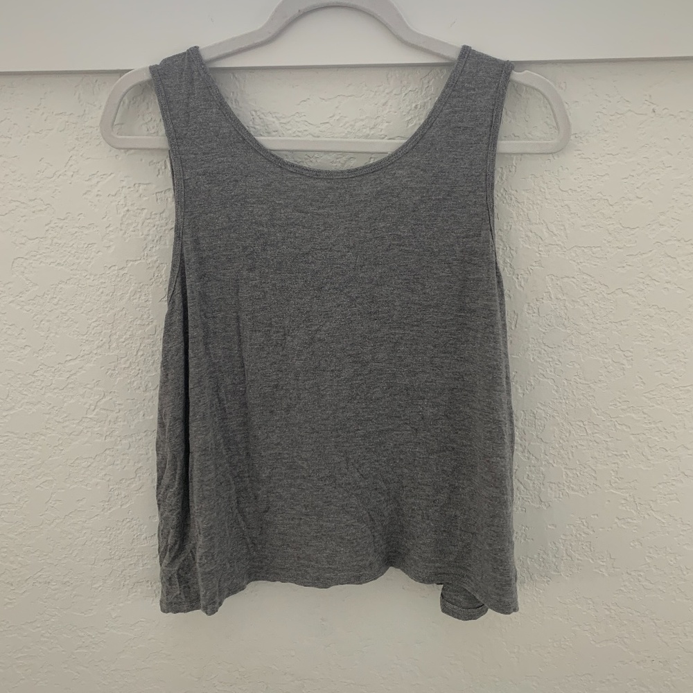 Grey Tie Back Tank Top